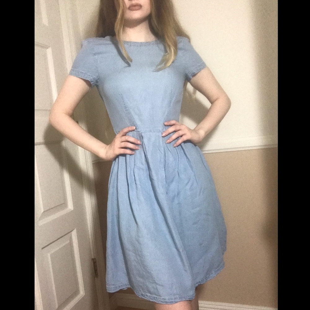 💎 LIGHT BLUE DENIM LOOK DRESS 💎